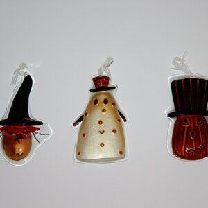 Bundle of 3 Glass Halloween Ornaments